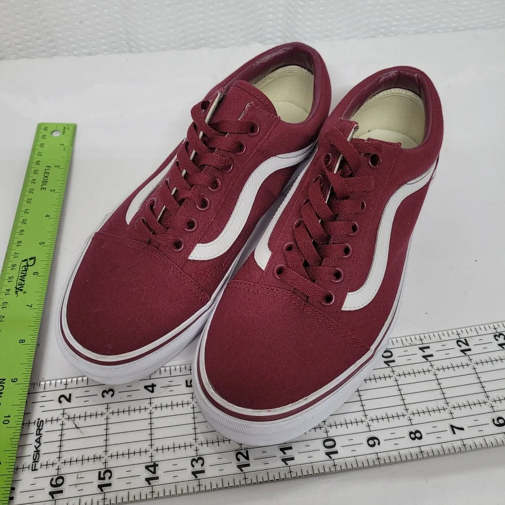 Vans Old Skool Burgundy Maroon Canvas Low Top Skate Shoes Mens 8.5 Womens 10